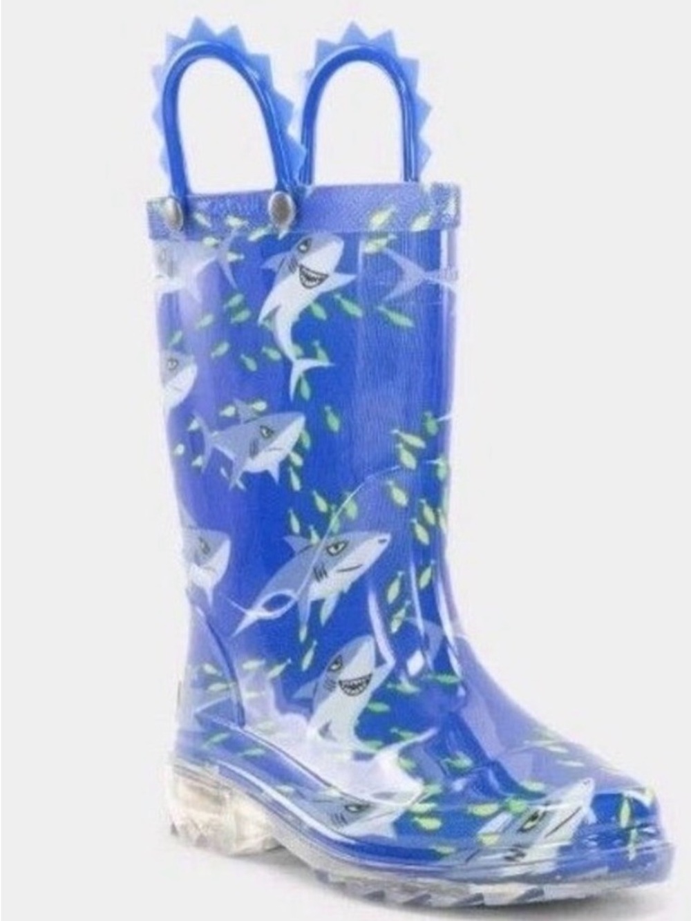 Western Chief Toddler Shark Rain Boots -  Blue Light-Up, Pull-On